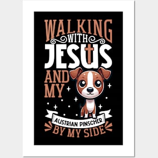 Jesus and dog - Austrian Pinscher Posters and Art